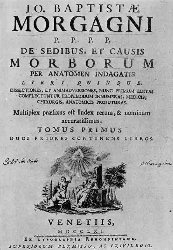 「第87図 モルガニの「座について」の扉(1761)」のキャプション付きの図